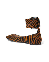 ATTICO Julia Tiger Print Calf Hair Point Toe Flats