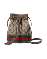 Gucci Ophidia Mini Textured Med Printed  Canvas Bucket Bag