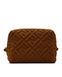 Fendi Brown Terrycloth Small Forever Beauty Pouch