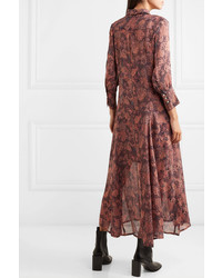 IRO Maddie Printed Chiffon Robe And Mini Dress