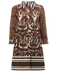 Herno Animal Print Buttoned Coat