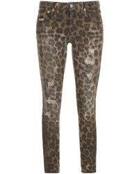 R 13 R13 Leopard Print Kate Skinny Jeans