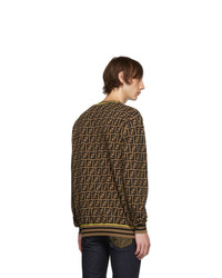 Fendi Brown And Black Forever All Over Sweater