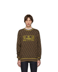 Fendi Brown And Black Forever All Over Sweater
