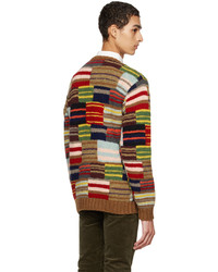 Beams Plus Multicolor Patchwork Sweater
