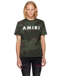 Amiri Green Camouflage T Shirt