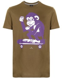 PS Paul Smith Logo Monkey Print T Shirt