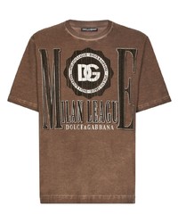 Dolce & Gabbana Logo Print Washed Finish T Shirt