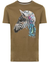 PS Paul Smith Logo Zebra Print T Shirt