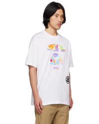 AAPE BY A BATHING APE White Printed T Shirt