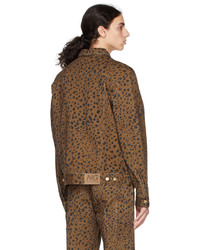 Noon Goons Brown Go Leopard Denim Jacket