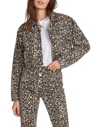 Volcom Super Stoney Leopard Print Denim Jacket