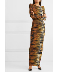 Alexandre Vauthier Tiger Print Stretch Jersey Gown