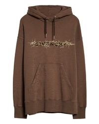 Givenchy Raised Logo Barbed Wire Graphic Hoodie