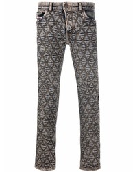 Diesel Low Rise Diamond Embroidered Jeans
