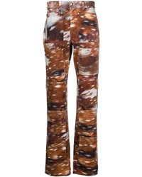 Lourdes Mid Rise Graphic Print Flared Jeans