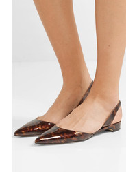 Paul Andrew Rhea Printed Patent Leather Point Toe Flats