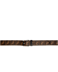 Fendi Brown And Black Leather Forever Belt