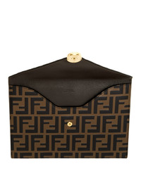 Fendi Brown And Black Envelope Pouch