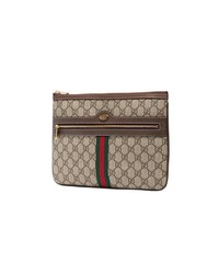 Gucci Brown Ophidia Gg Supreme Leather Pouch