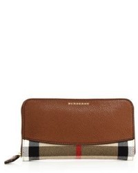 Burberry Elmore Leather House Check Zip Wallet