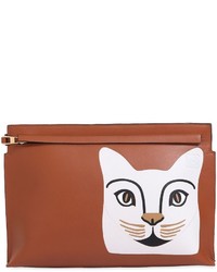 Loewe T Cat Printed Leather Pouch