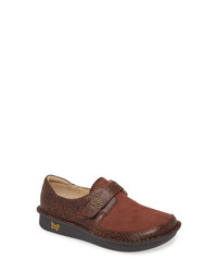 Brown Print Leather Loafers