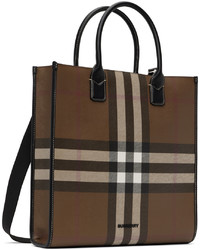 Burberry Brown Black Exaggerated Check Tote