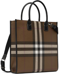 Burberry Brown Black Exaggerated Check Tote