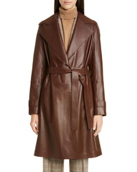 Lafayette 148 New York Michl Leather Trench Coat