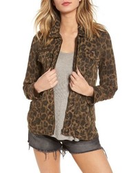 Pam & Gela Leopard Print Shirt Jacket