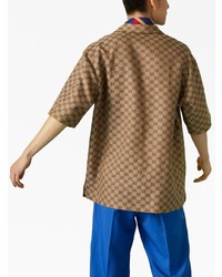 Gucci Gg Short Sleeved Linen Shirt