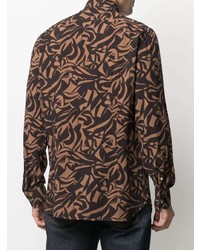 Lardini Abstract Print Pointed Collar Shirt