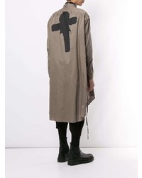 Julius Crucifix Print Long Line Shirt