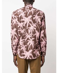 PT TORINO Palm Tree Print Long Sleeve Shirt