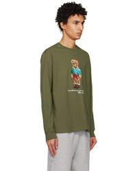 Polo Ralph Lauren Green Polo Bear Long Sleeve T Shirt