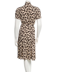 Diane von Furstenberg Short Sleeve Printed Midi Dress