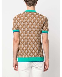 Drumohr Geometric Patter Cotton Polo Shirt