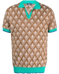 Drumohr Geometric Patter Cotton Polo Shirt