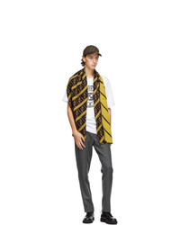 Fendi Brown And Yellow Stripe Forever Scarf