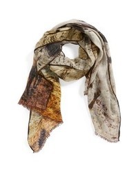 Etro Horse Print Scarf Brown One Size