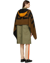 Burberry Wool Jacquard Hooded Cape Scarf