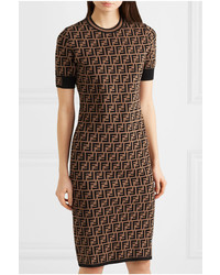 Fendi Stretch Jacquard Knit Dress