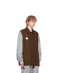 Undercover Brown And Grey Graphic Pattern Jacket