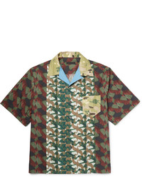 Prada Camp Collar Printed Cotton Shirt