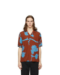 Paul Smith Brown And Blue Floral Camp Shirt