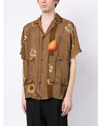 Uma Wang Fruit Print V Neck Shirt