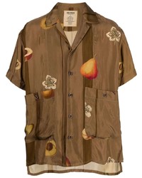 Uma Wang Fruit Print V Neck Shirt