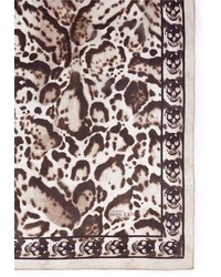 Nobrand Leopard And Skull Print Silk Scarf