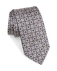 Suitsupply Graphic Silk Tie In Grey At Nordstrom